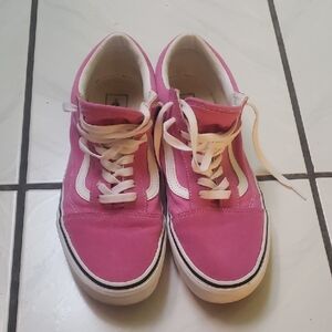 Vintage like new "Vans" Pink old skool low skate sneakers with white stripe